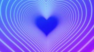 661. Neon Heart Tunnel💜Purple Heart Background Neon Heart