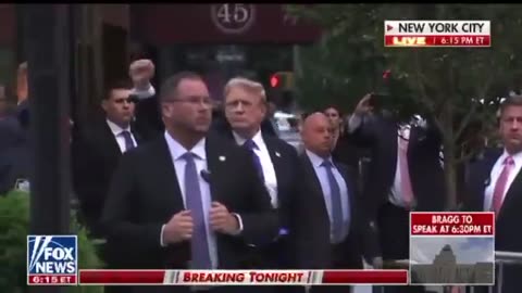 President Trump outside of the court house.