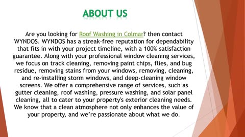 Are you looking for Roof Washing in Colmar?