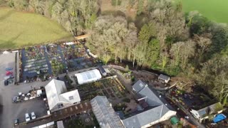 Christmas market, drone view, gardens