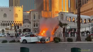 Multiple videos of Las Vegas officer and a Good Samaritan rescue the driver out of a burning car