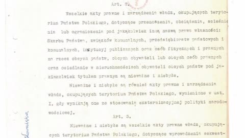 Dekret o nieważności Aktów Prawnych Władz Okupacyjnych 30 Listopad 1939r.