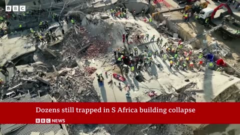 Dozens still trapped in South Africa building collapse | BBC News