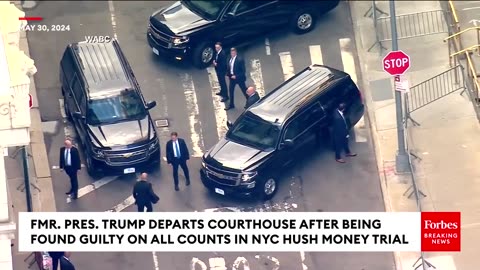 BREAKING- Trump Leaves Courthouse After Being Found Guilty On All Counts In NYC Hush Money Trial