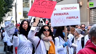 ‘Doctors, not slaves’: Medical workers go on strike in Madrid