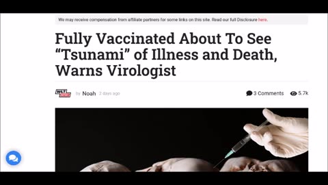 Fully Vaccinated About To See “Tsunami” of Illness and Death