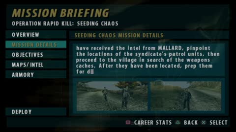 SOCOM II U.S. Navy SEALs (PS2): Seeding Chaos Mission Briefing Presentation