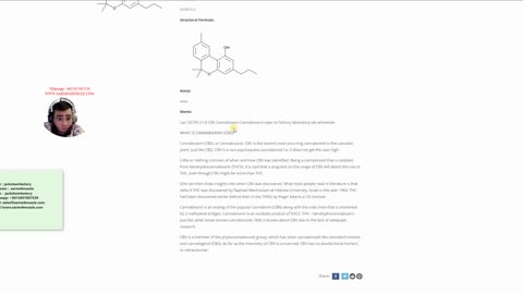 cas: 33745-21-0 CBV Cannabivarin Cannabivarol vape oil factory laboratory lab wholesale