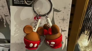 Disney Parks Mickey and Minnie Mouse Candy Apple Keychain #shorts