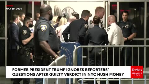 Reporter Asks Trump If He'll Drop Out After Hush Money Trial Verdict, But Ex-President Ignores It