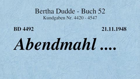 BD 4492 - ABENDMAHL ....