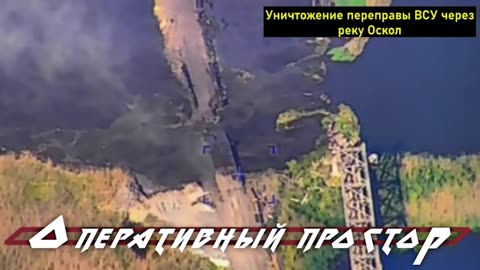 Russian jet strikes on Ukrainian's bridge.