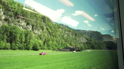 Train trip through nature