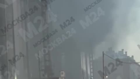 Skyscraper on Fire in Moscow City