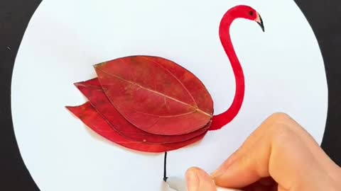 Made the flamingo leaves simple and nice. # # leaves stickers creative children's art. Mp4