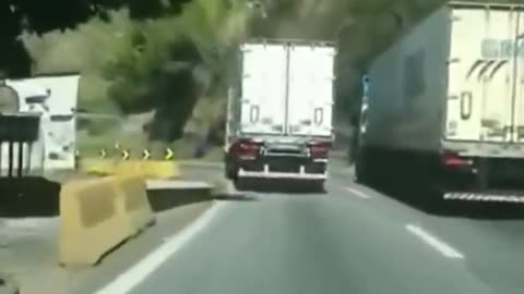 Funny people, crazy trucker tearing up the road