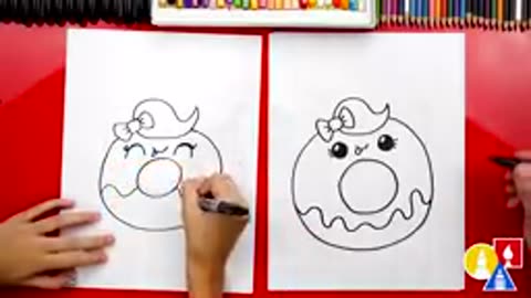 How to Draw A Cut Unicorn Doughtnut.