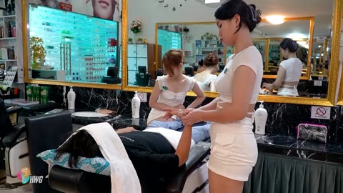 Being massaged by her hands is the best! Absolutely relaxing 45-min. in the barbershop