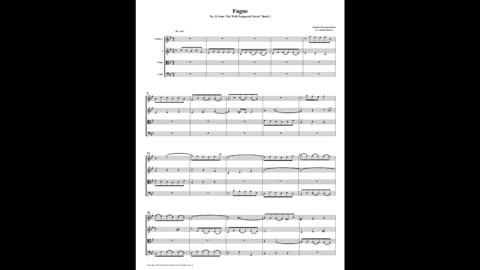 J.S. Bach - Well-Tempered Clavier: Part 12- Fugue 21 (String Quartet)