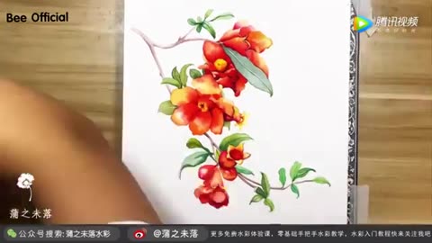 Watercolor, watercolor drawing tutorial, drawing flowers with watercolor