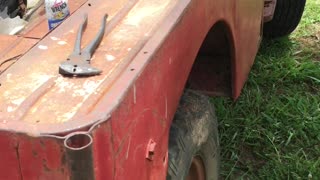 Working on Rusty Red, 1948 CJ2A