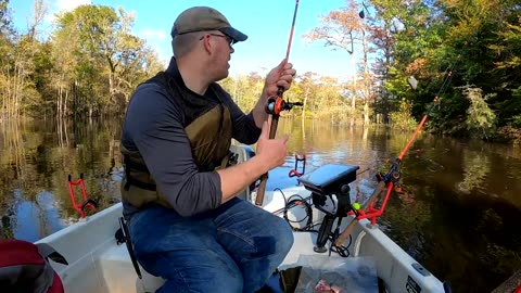 Winter Camping on Modified Skiff - Fishing Catch & Cook and Catfishing Remote Rivers