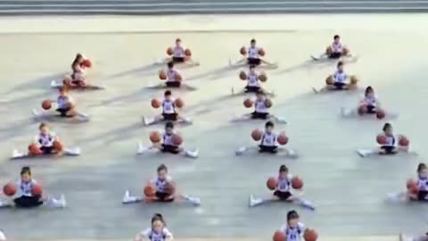 School basketball training, China