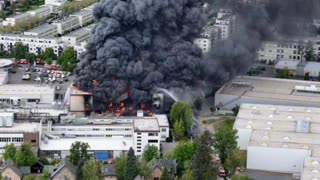 Iris-T Air Defense Systems Plant Burns In Berlin