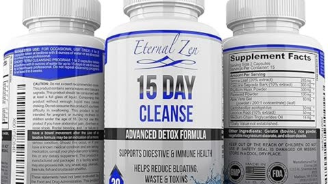 Eternal Zen 15 Day Colon Cleanser Detox with Extra Strength Herbs