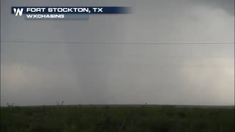 Tornado on the ground at a isolated field near Fort Stockton, Texas