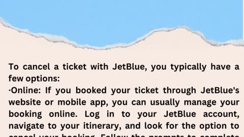 Cancel JetBlue ticket: Call +1-800-970-3794.
