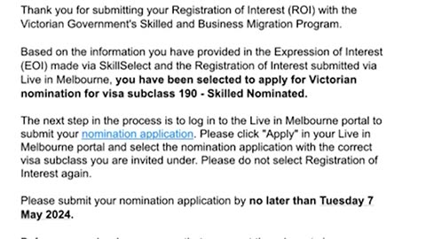 Our client just received an invitation in the Victorian round! AUM Global Migration