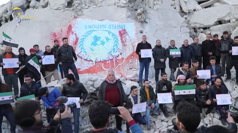 Syrians protest against lack of UN aid reaching earthquake-hit areas
