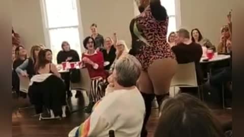 Drag queen says "cheers to those who lick us where we pee" in front of children
