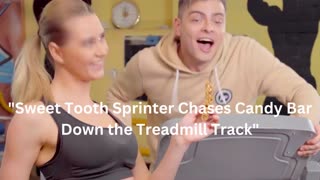 "Sweet Tooth Sprinter Chases Candy Bar Down the Treadmill Track"