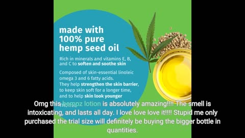 Hempz Herbal Body Moisturizer for Women with 100% Pure Hemp Seed Oil, Sugarcane & Papaya, 2.25...