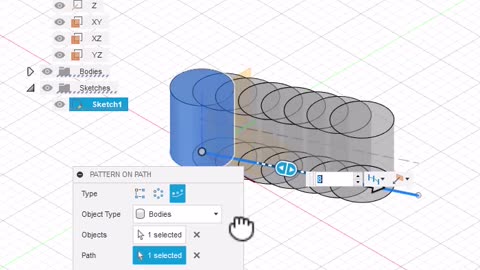 Fusion 360: Pattern on Path