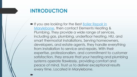 Get The Best Boiler Repair in Marylebone.