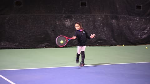 7 Year Old With Better Tennis Form Than Most Adults - Slow motion