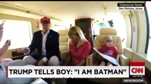 PRESIDENT TRUMP 😘TELLS A CHILD I AM BATMAN ✅ OUT MY OTHER POST ON THE 🦅 SUPER-BOWL COMMERCIAL STOP @ THE 38 SEC ✅WHAT DO YOU SEE