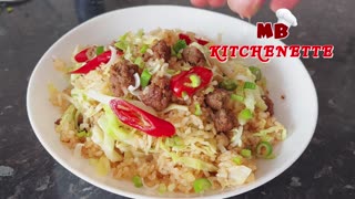 Fried Rice! Comfort Meal Hot and Spicy Fried Rice with Meatballs! Try it to believe! Your Love it!