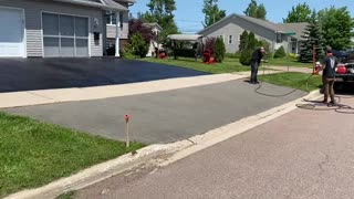 Professional Asphalt Spray Sealing: “The Triple Wide Sealed One” Top Coats Pavement Maintenance