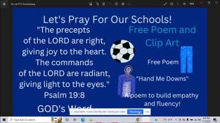 Mr. Cal Poem2: "Hand Me Downs" GOD's Word, Prayer for Schools, Clip Art