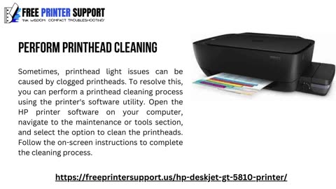 Troubleshooting Guide Resolving Printhead Light Issues on HP Deskjet GT 5810