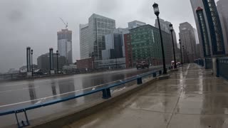 💥🌎Walking In Rain from Seaport Towards Financial District BOSTON