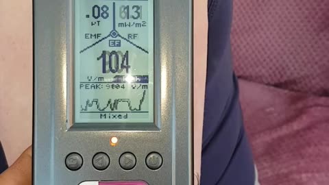 EMF measuring device shows a significant increase near a nurse who has been vaccinated