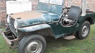 Starting up the 1948 Willys CJ2A Farm Jeep