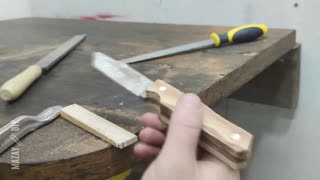 Making a Knife from an Old File | NO POWER tools Knife Making|part 5