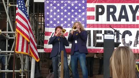 Texas First Prayer Rally, Jan 24th 2023 - The Brunson brothers on trumpet !