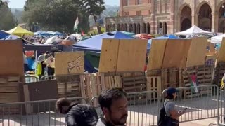 UCLA Gaza camp protesters spent the day fortifying the encampment